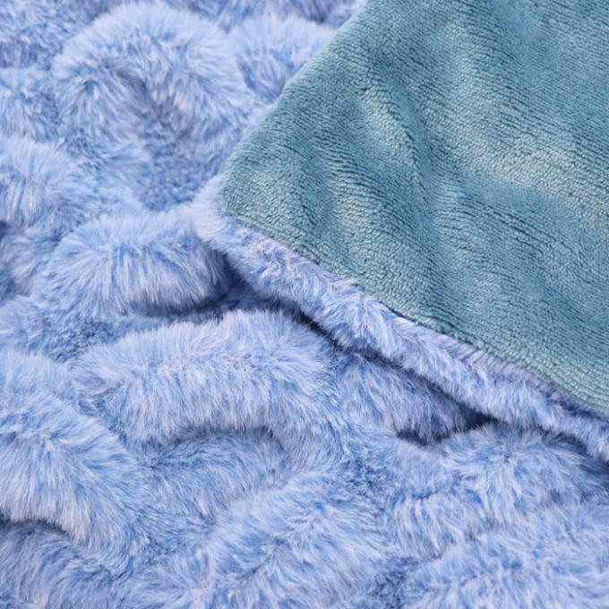 Chất chống cháy Da giả ném chăn 100 Polyester chăn chống cháy 2