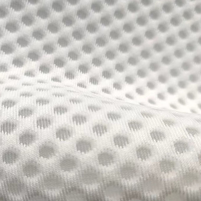 Airmesh thổi thổi White Polyester Mesh Fabric Recycled Polyester Mesh 430gsm 0